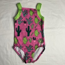 GK Elite Pink Lime Green Cactus Stick It Practice Gymnastics Leotard Child Small