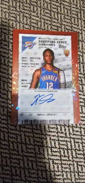 2025-26 Topps - Shopping Spree Signatures Thomas Sorber #CM-TS (AU, RC) 1/1