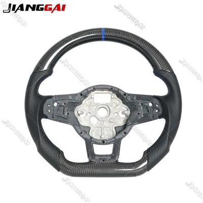 Flat Dry Carbon Fiber Sport Steering Wheel for VW Golf 7 GTI Golf R MK7 2015-19