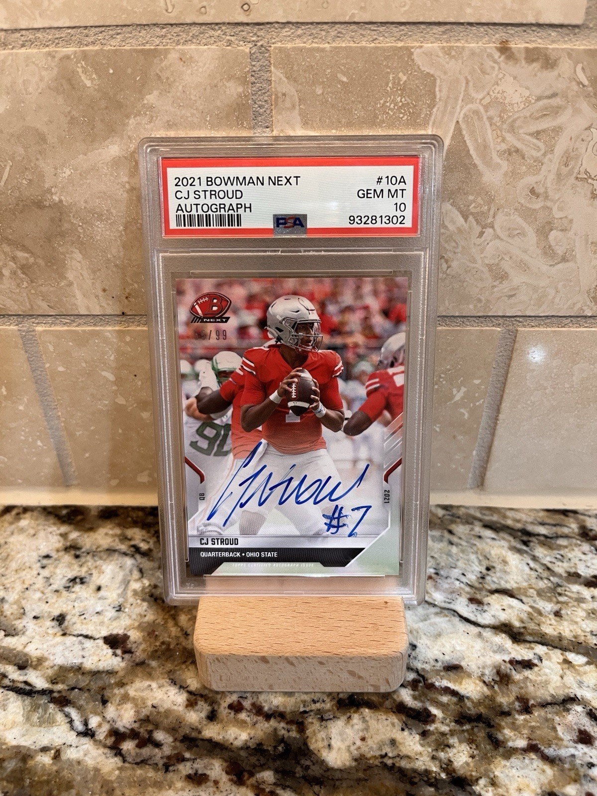 2021 Bowman Next CJ Stroud On Card Auto 55/99 PSA 10