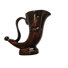 Vintage Famous Grouse Scotch Whisky Horn Pitcher - 1970s Ceramic Decanter