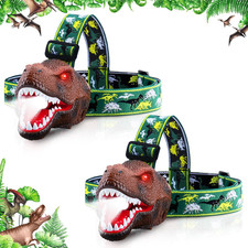Kids Headlamp,Dinosaur Headlamp for Kid LED Head Lamp Camping Gear Flashlight,Hi