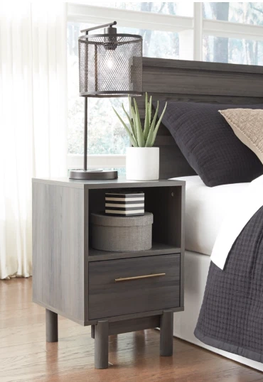 20" Gray Brymont 1-Drawer Nightstand & Lamp Combo - Image 2 of 4