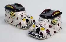 Henry Cavanagh Humane Dog Catcher Bulldog Vintage Car Salt Pepper Shakers NIB