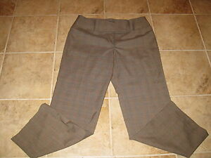 nwt pants womens brown dress plaid