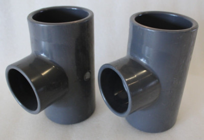Spears 801-292 - 2-1/2'' x 2-1/2'' x 2'' PVC Sched. 80 Reducing Tees - Lot of 2