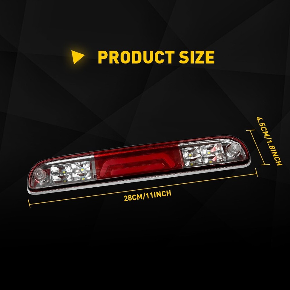 LED 3rd Brake Light Cargo Lamp - Chrome Housing Smoke Lens, Fits Nissan Titan 2004-2015 & Frontier 2005-2016