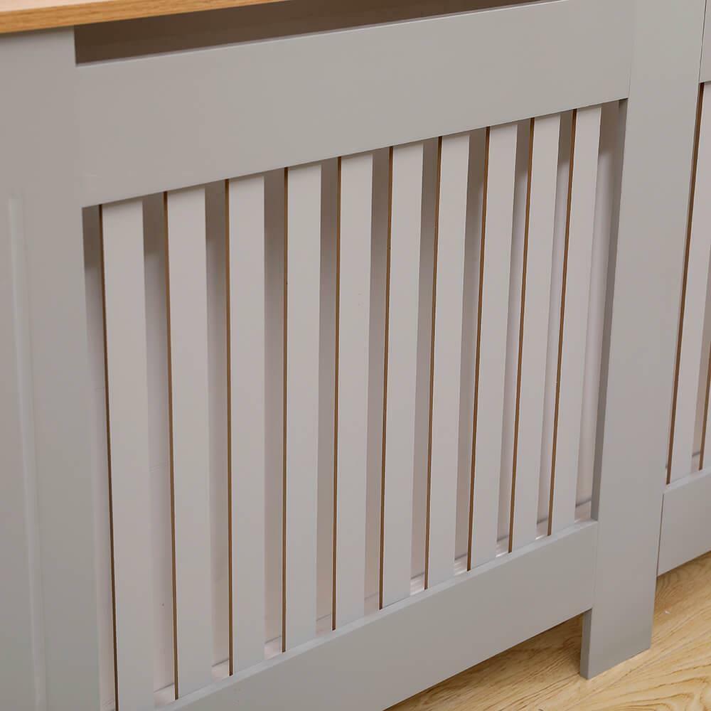 Extra Large Grey Oak Top Radiator Cover Wooden Wall Slatted Grill York eBay