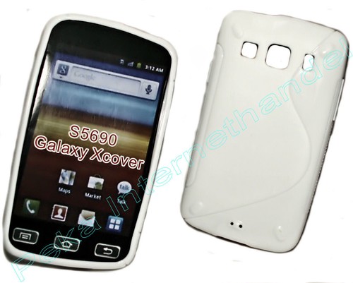 Rubber Silikon TPU Handy Cover Case Hülle in Weiß für Samsung S5690 Xcover - Bild 9 von 11