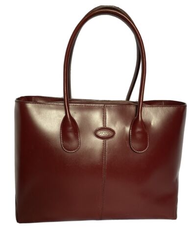 TODS D-Bag Burgundy Leder Umhängetasche Tasche Handtasche Princess Di