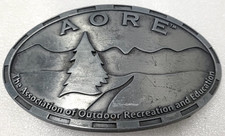 AORE The Association of Outdoor Recreation Education Metal Pewter Belt Buckle