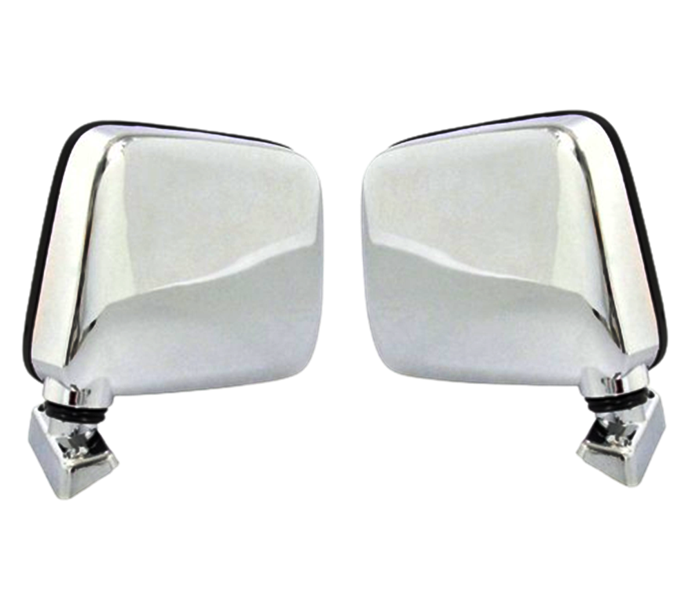 Pair Side Door Mirror Silver Black Edge Fit For Datsun Nissan 720