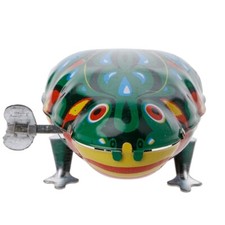 Metal Wind-up Jumping for Frog Clockwork Tin Toys Children Funny Game Vintage f