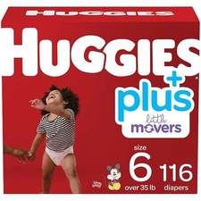 Huggies Little Movers Plus Diapers, Size 6 116-Count 