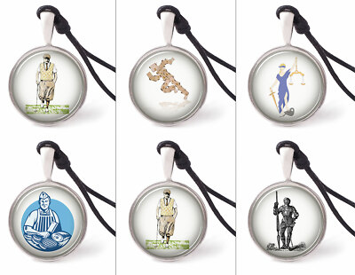 People Human Art Necklace Pendants Pewter Silver Jewelry JNP
