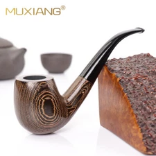 Wenge Wood Tobacco Pipe Handmade Pipe Bent Curved Stem Cleaner Scraper Rack