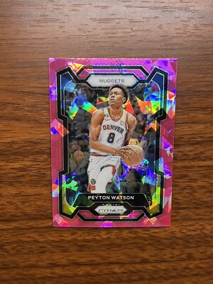 2023-24 Prizm Peyton Watson PINK ICE SP #247 Panini Denver Nuggets 2nd Year