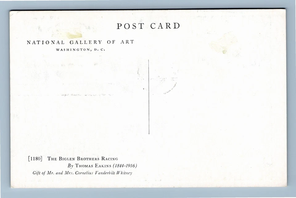 1967 Biglen Brothers Racing National Gallery Of Art Washington DC FDC Postcard - Image 2 of 2