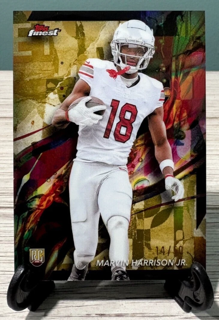 Marvin Harrison Jr. 2024 Topps Finest #89 GOLD REFRACTOR /50 - CARDINALS RC