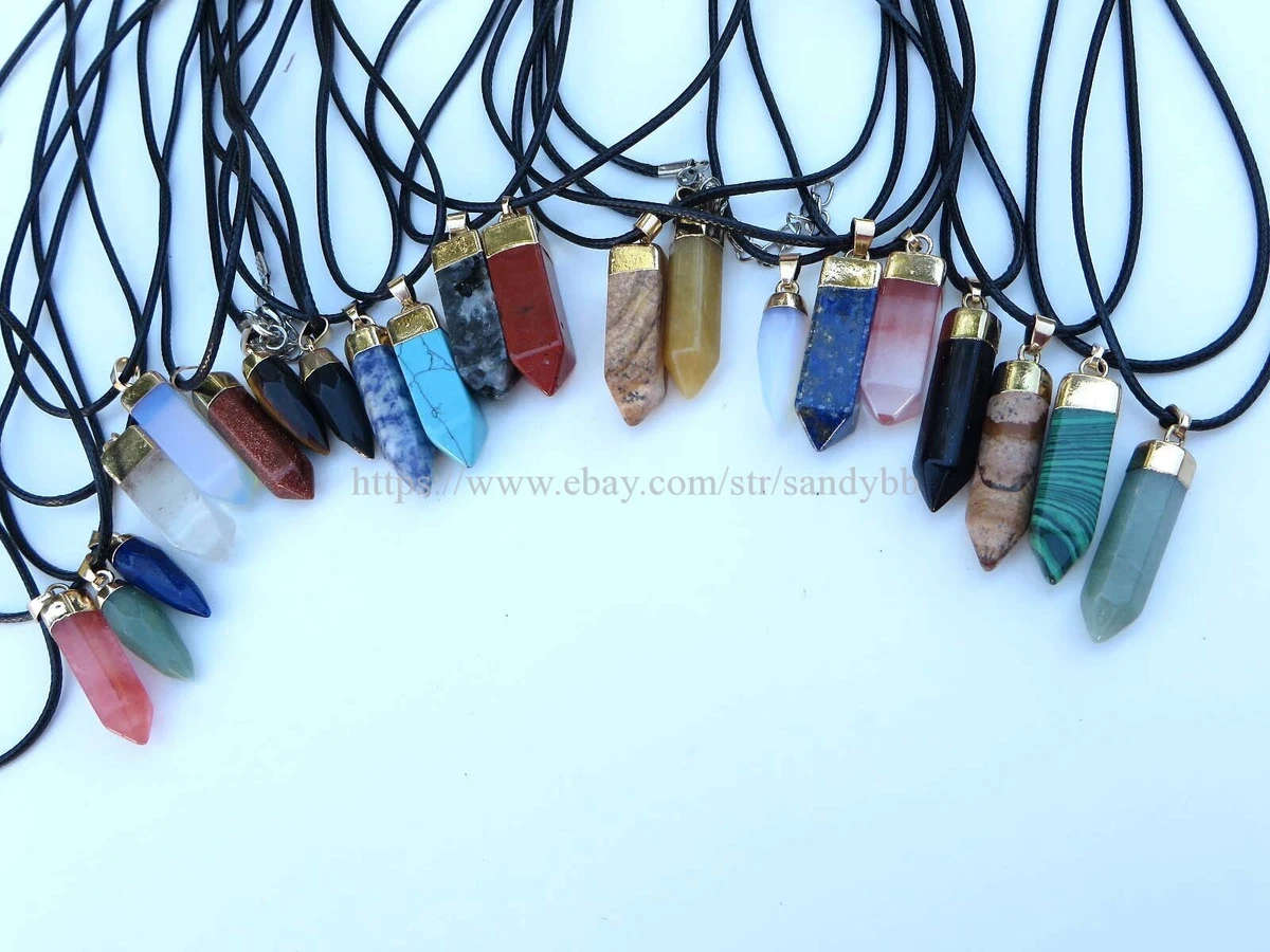 24 gemstone necklaces wholesale natural stone pendant jewelry eBay