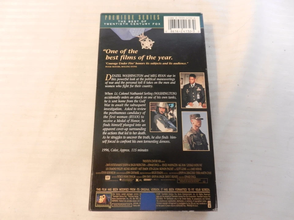 Courage Under Fire (VHS, 1997) Denzel Washington, Meg Ryan - Image 2 of 3