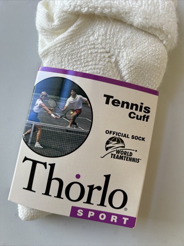 NOS Thorlo Sport Tennis Cuff Socks TC-11 White 90s VTG Acrylic Nylon White Golf - Picture 2 of 13