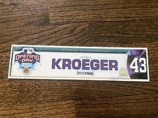 ARIZONA DIAMONDBACKS GAME USED BASEBALL LOCKER ROOM NAMEPLATE JOSH KROEGER 2005