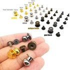 10pcs Solid Brass Round Head Stud Screwback Leather Bag Chicago Screw Nail Rivet