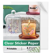 Lot 18-54PK Koala 90%-100% Clear Vinyl Sticker Paper for Inkjet & Laser Printers