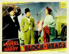 LAUREL AND HARDY in BLOCKHEADS 1938 PACK YOUR CLOTHES 11 X 14  LOBBY CARD POSTER