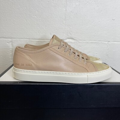 Woman By Common Projects Original Achilles Low Beige Leather Sneaker Women 38 EU