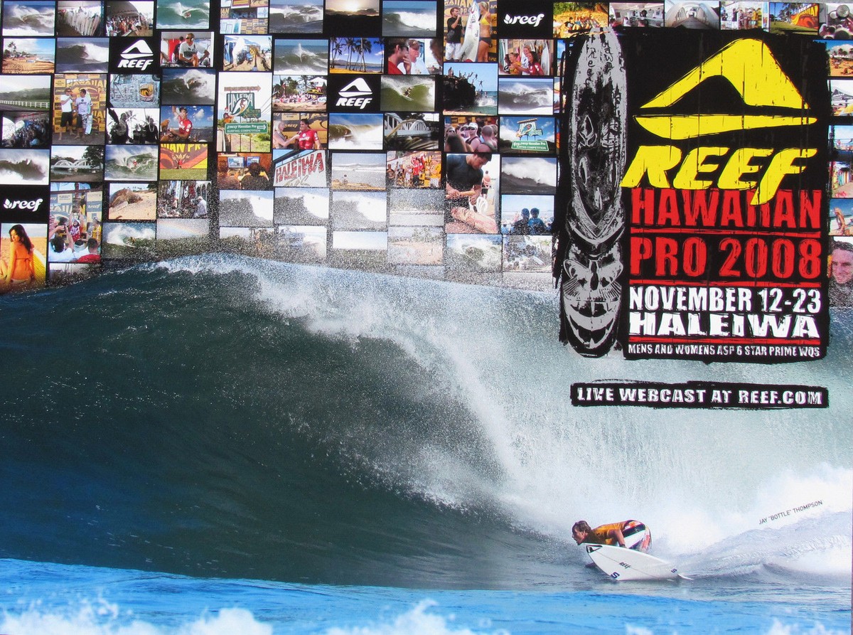 サーフィン ポスター reef HAWAIIAN PRO 2008 Official 2008 Reef Hawaii Pro Surfing North Shore Contest 2