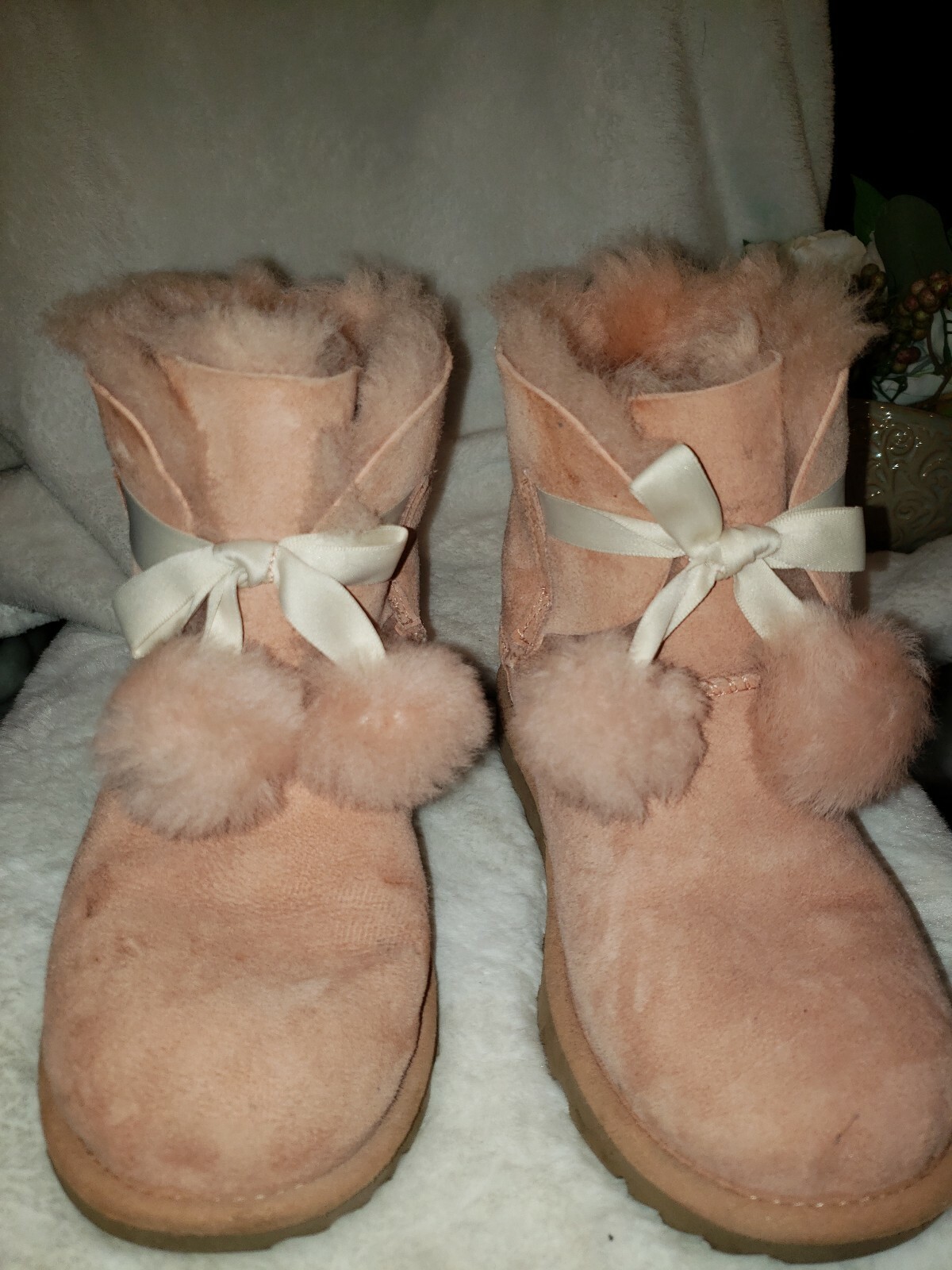 furry white ugg boots