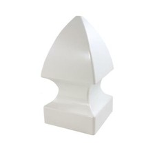 Tapa de poste de vinilo gótico cuadrado de 4" x 4" - blanca