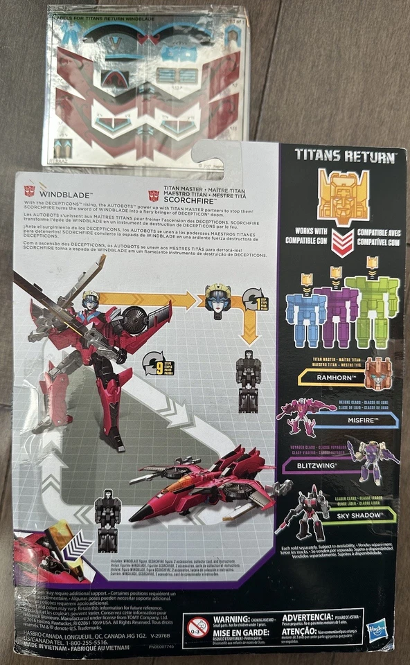 Authentic Transformer WINDBLADE+SCORCHFIRE+STICKER Titan Return Targetmaster NEW - Image 2 of 2