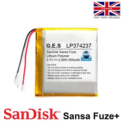SanDisk Sansa Fuze+ MP3 Player Akku - 3,7V 550mAh LiPo 1S 374237