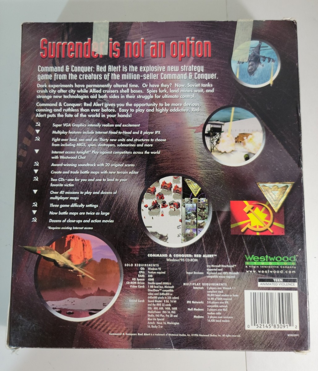 Command & Conquer Red Alert (PC, 1996) BIG BOX OPEN BOX Command & Conquer Red Alert (PC, 1996) BIG BOX OPEN BOX