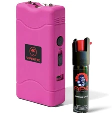 VIPERTEK Rechargeable Stun Gun 400BV + LED Light & Pepper Spray