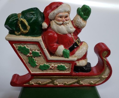 MIDWEST Babbo Natale in slitta in ghisa dipinta PORTACALZE NATALE appendiabiti #C - Foto 5 di 8