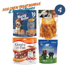 Dog Chew Treat Bundle Dental Bones Jerky Kabobs Peanut Butter 68oz All Dogs NEW
