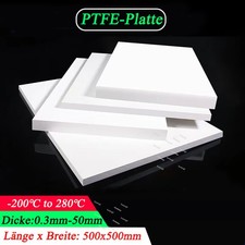 White PTFE Sheet Cut to Size Sheet Gasket 500x500mm Thickness 0.3-50mm -200°C to 280°C