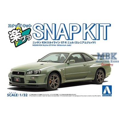 AOSHIMA AO20047 Nissan R34 Skyline GT-R Nur (Millennium Jade)