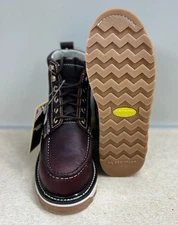 MEN'S PATRON BOTAS DE TRABAJO GENUINE LEATHER LACE UP SOFT TOE WINE BOOTS