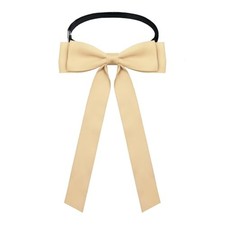 Bow Tie for Women, Adjustable Formal Bow Ties Solid Color Girls Champagne