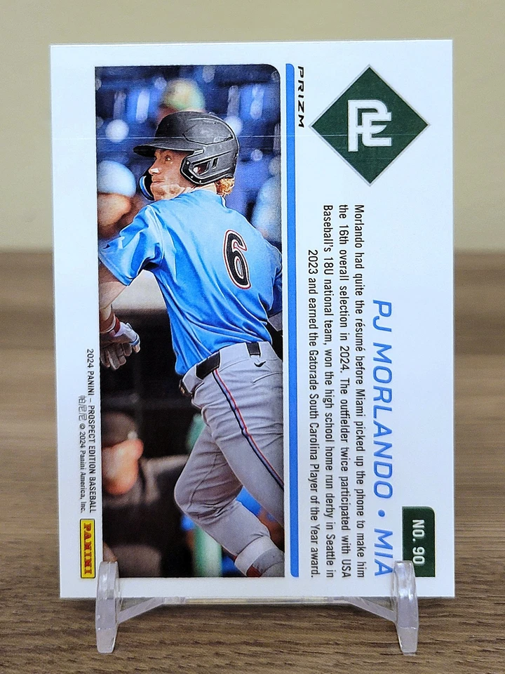 PJ Morlando - 2024 Panini Prospect Edition Silver Prizm #90 Marlins - Image 2 of 2
