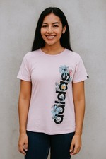 Girls Kids Youth Adidas Shirt NEW Short Sleeve Pink Floral Size Large 14