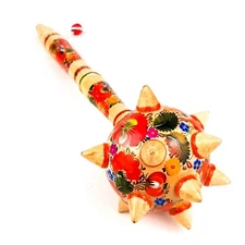 Mace Handmade Ukrainian Souvenir Wooden Weapon Bulava Ancient Old Vintage Goblet