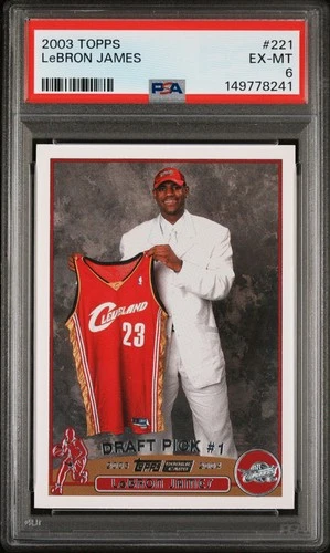 2003 TOPPS #221 LEBRON JAMES ROOKIE RC PSA 6