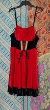 Shein Curve Black Red Velveteen Corset Babydoll Dress 4XL EUC 40/42B