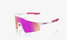 Ride 100 Percent Sunglasses Speedcraft SL - Matte White/Pink Hiper Vital Pink